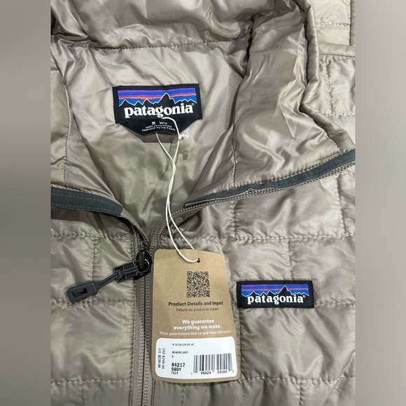 Patagonia Women’s Small Nano Puff Insulated Jacket Seabird Grey Tan Puffy NWT - Picture 4 of 11